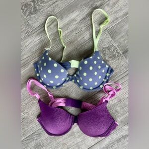 Polka Dot and Solid Color Bras